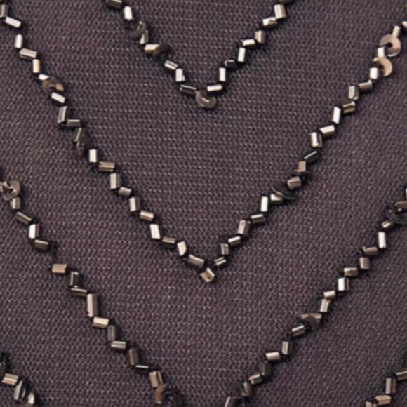 Adrianna Papell x BHLDN Madigan 2 & 4 Gray Chiffon Embellished Beaded Formal - Picture 6 of 9